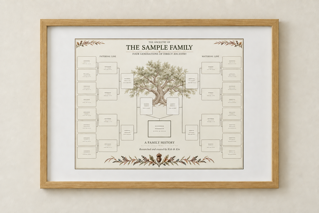 4-Generation Framed Family Tree