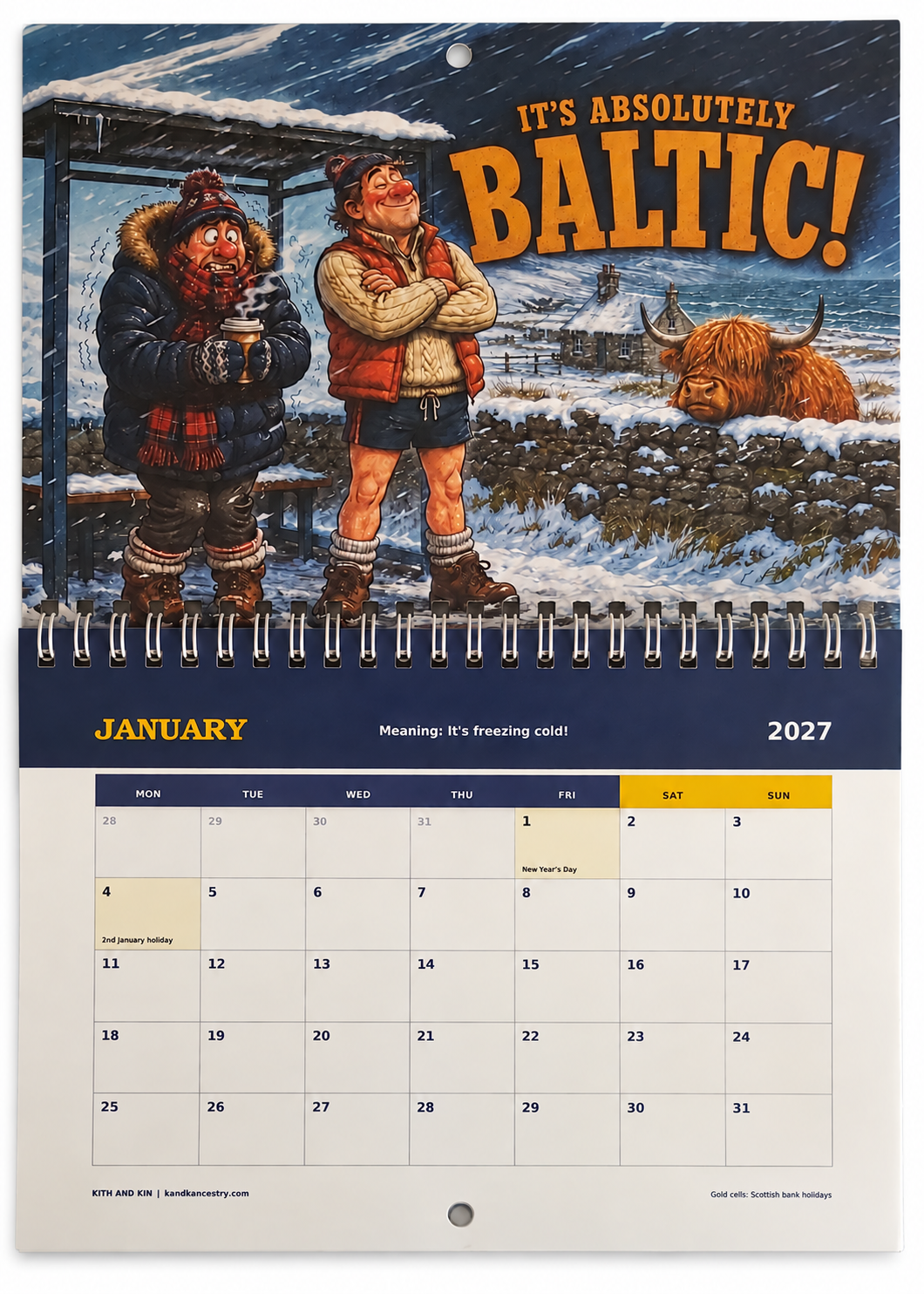 The Kith and Kin Scottish Banter Calendar 2027.