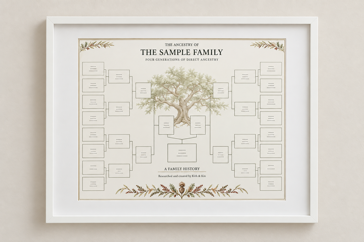 4-Generation Framed Family Tree