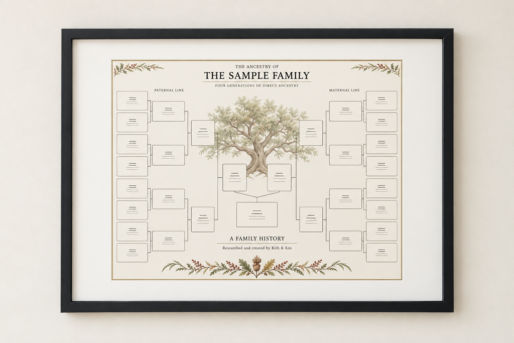 4-Generation Framed Family Tree