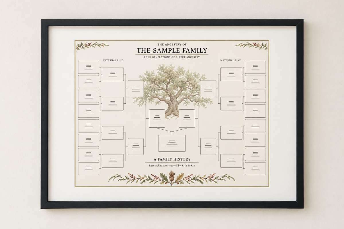 4-Generation Framed Family Tree