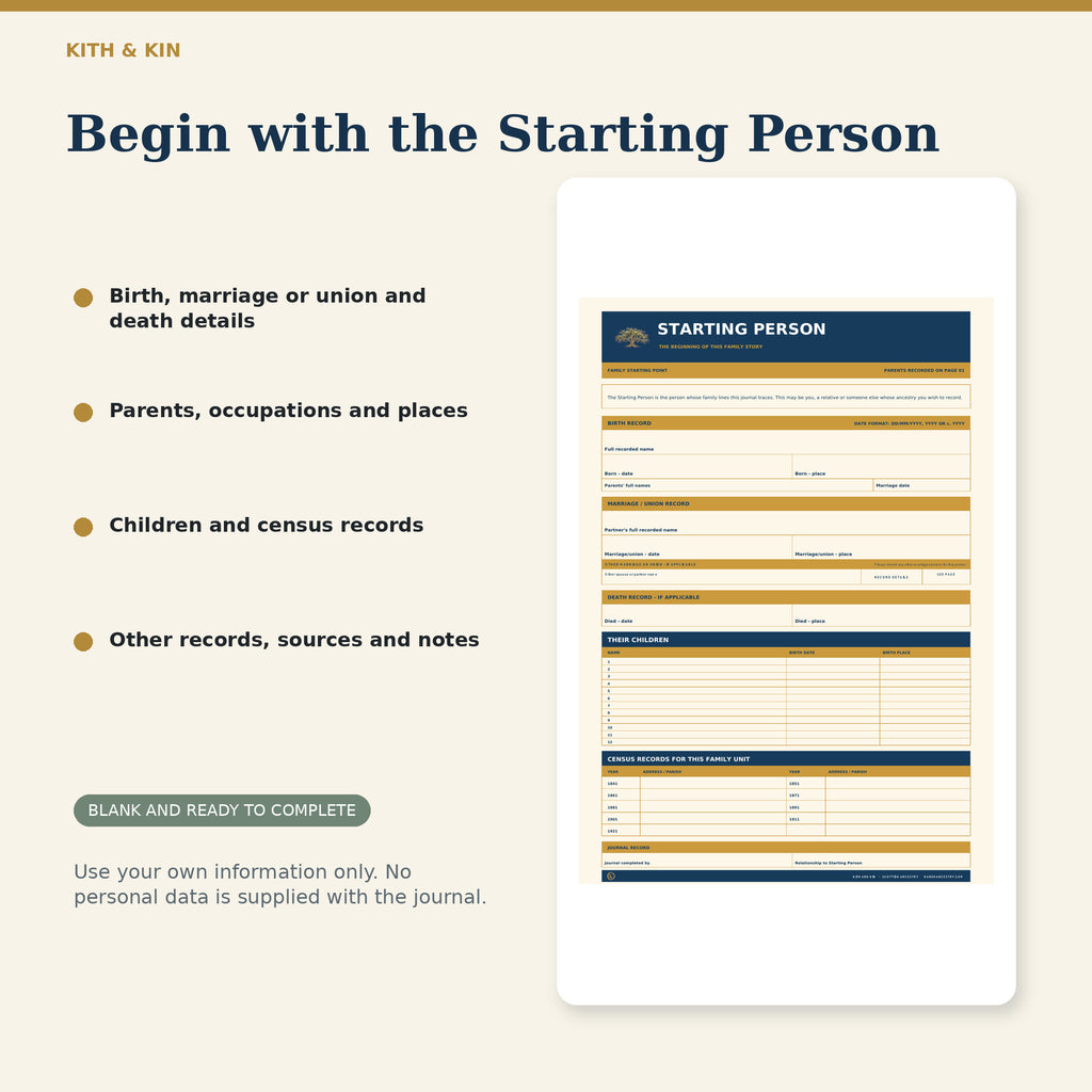 Kith & Kin Family Tree Journal – Editable PDF Download