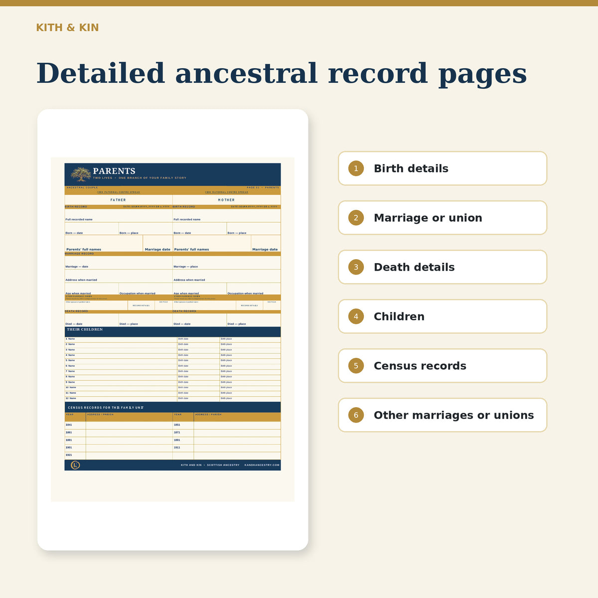 Kith & Kin Family Tree Journal – Editable PDF Download