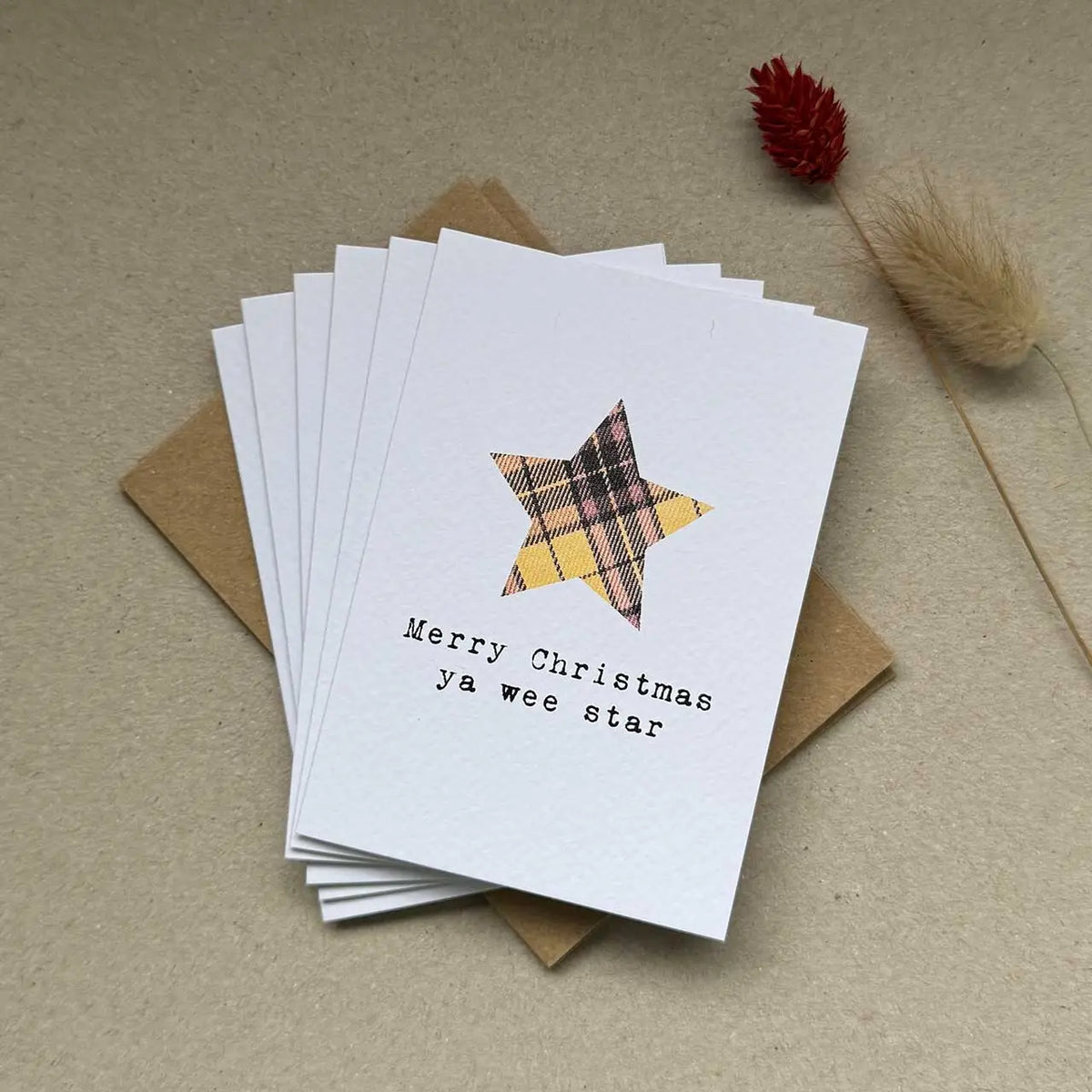 Pack of Mini Scottish Christmas Cards | Star
