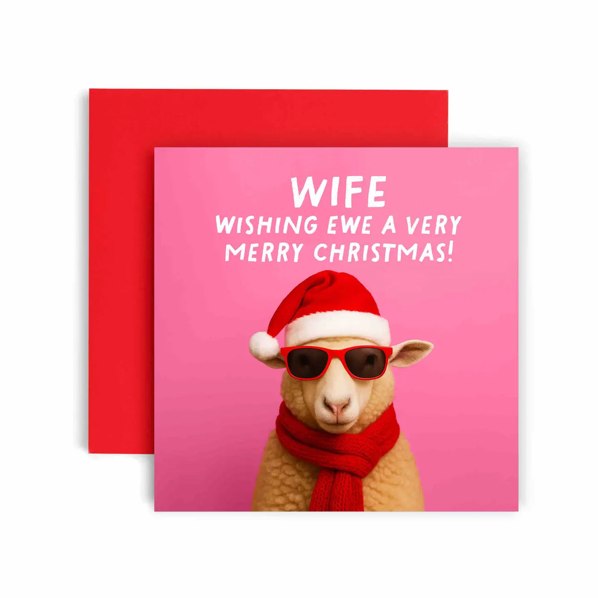 Wishing Ewe Fun Christmas Card Wife