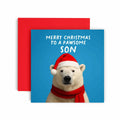 Funny Polar Bear Christmas Card For Son