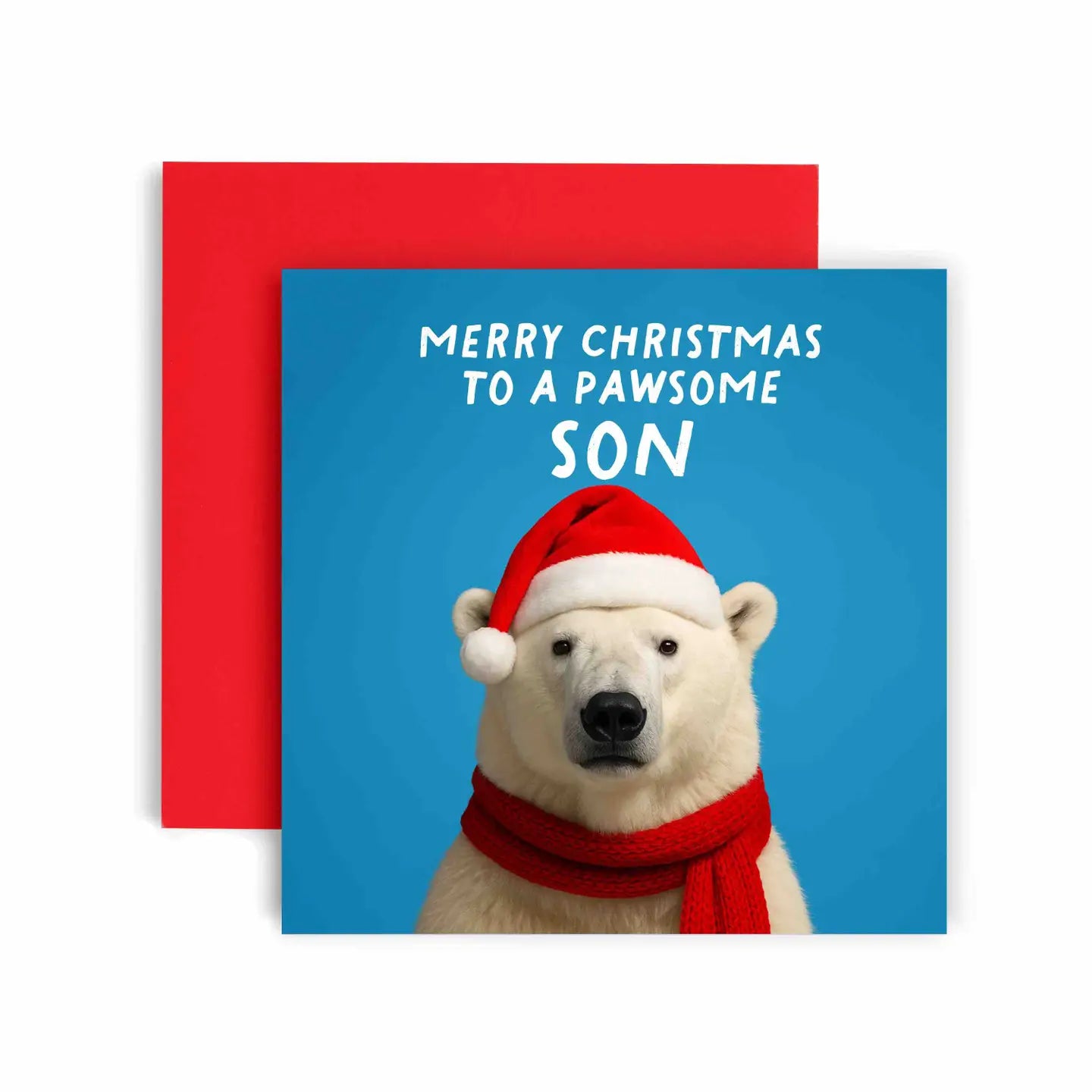 Funny Polar Bear Christmas Card For Son