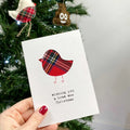 Real Tartan Robin Christmas Card | Scottish Christmas