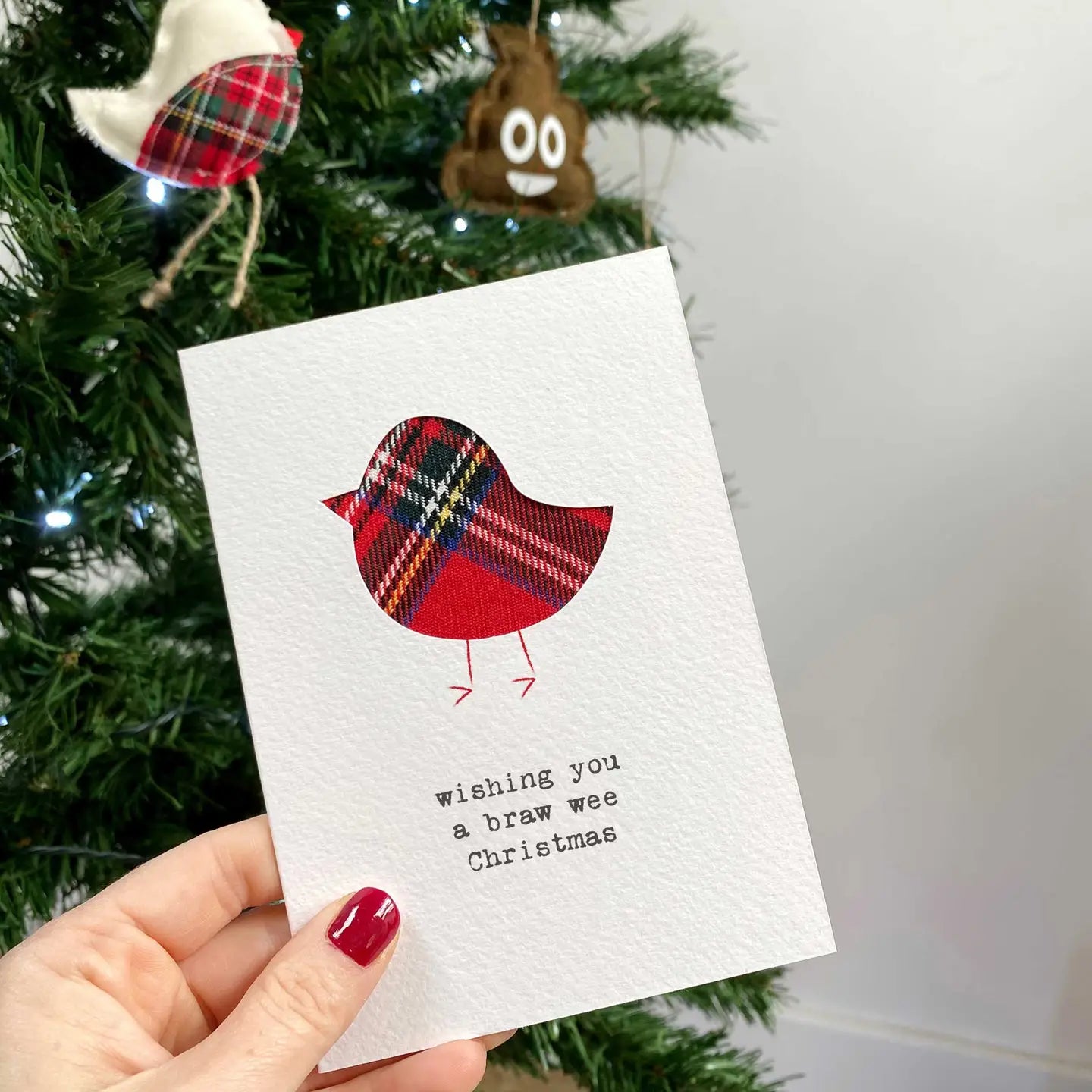 Real Tartan Robin Christmas Card | Scottish Christmas