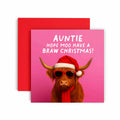 Braw Cow Scottish Christmas Card Auntie