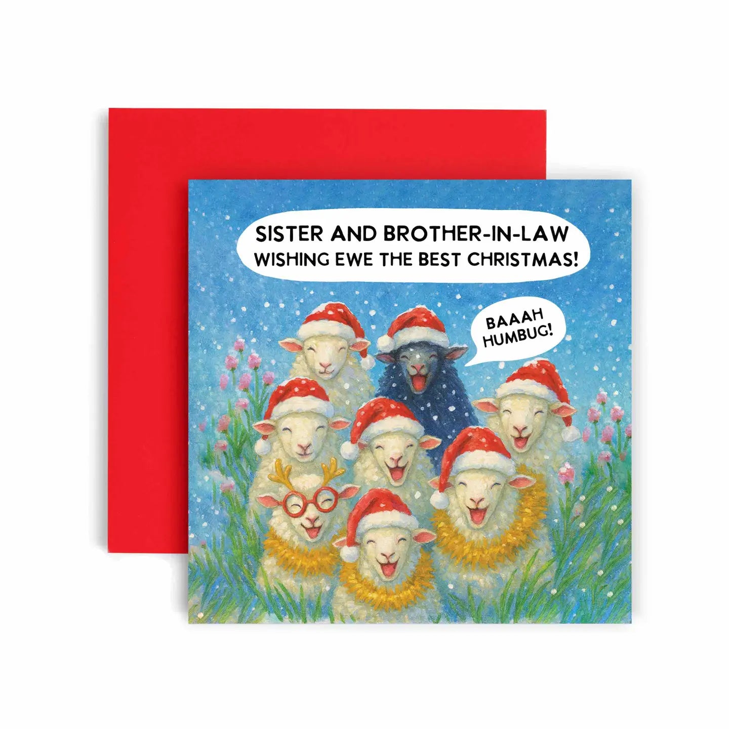 Wishing Ewe Best Christmas Card Sister and Brother in Law