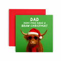Braw Cow Scottish Christmas Card Dad