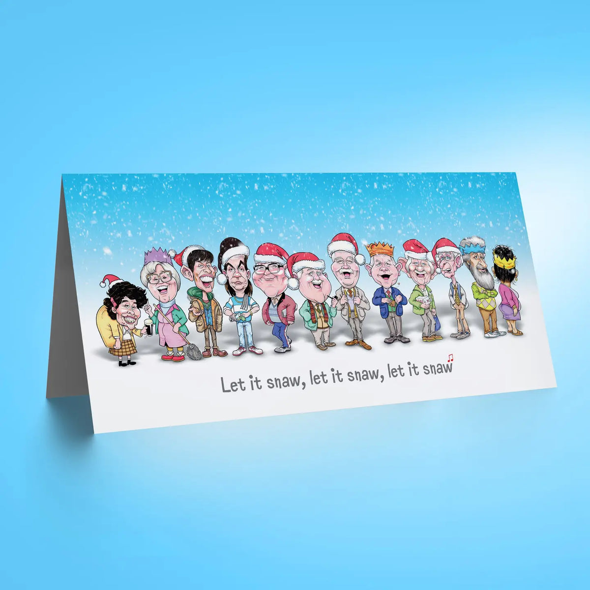 Auld Pals Whole Gang - Blue Christmas Card