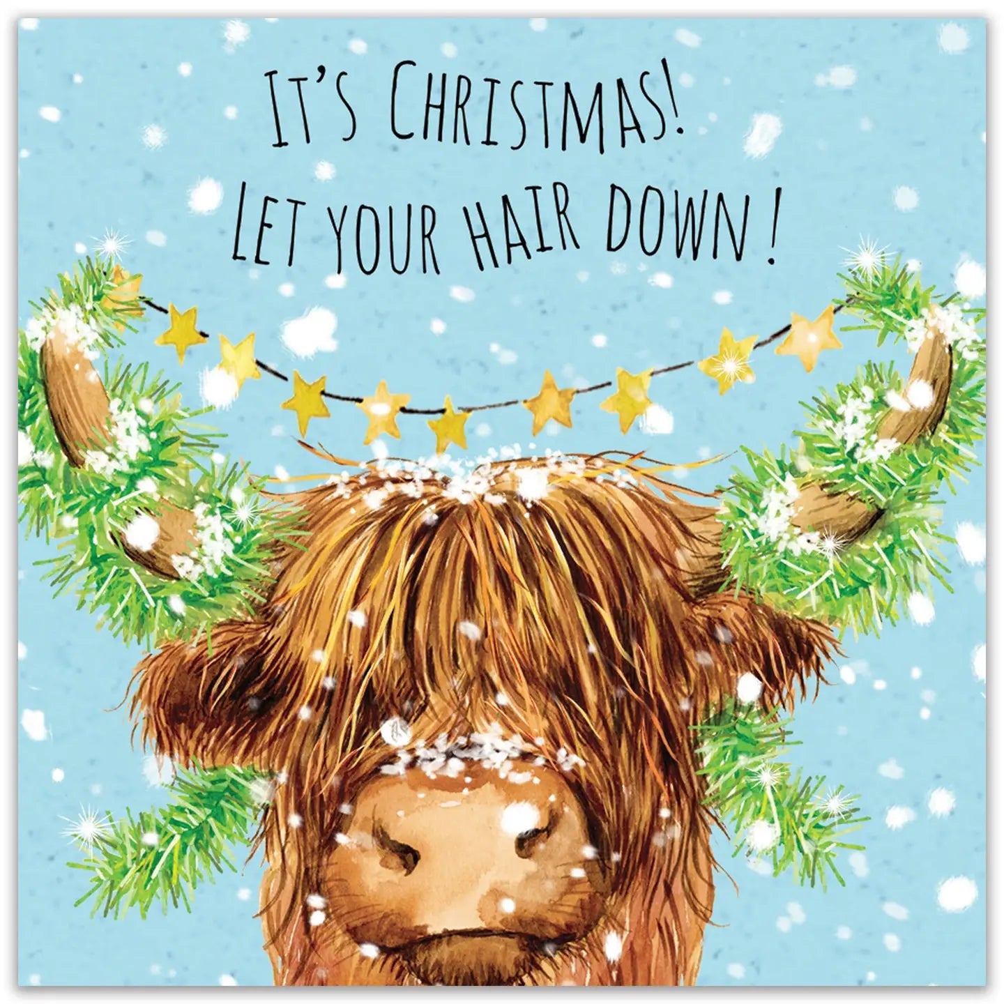 Highland Cow Hair - Funny Christmas Card