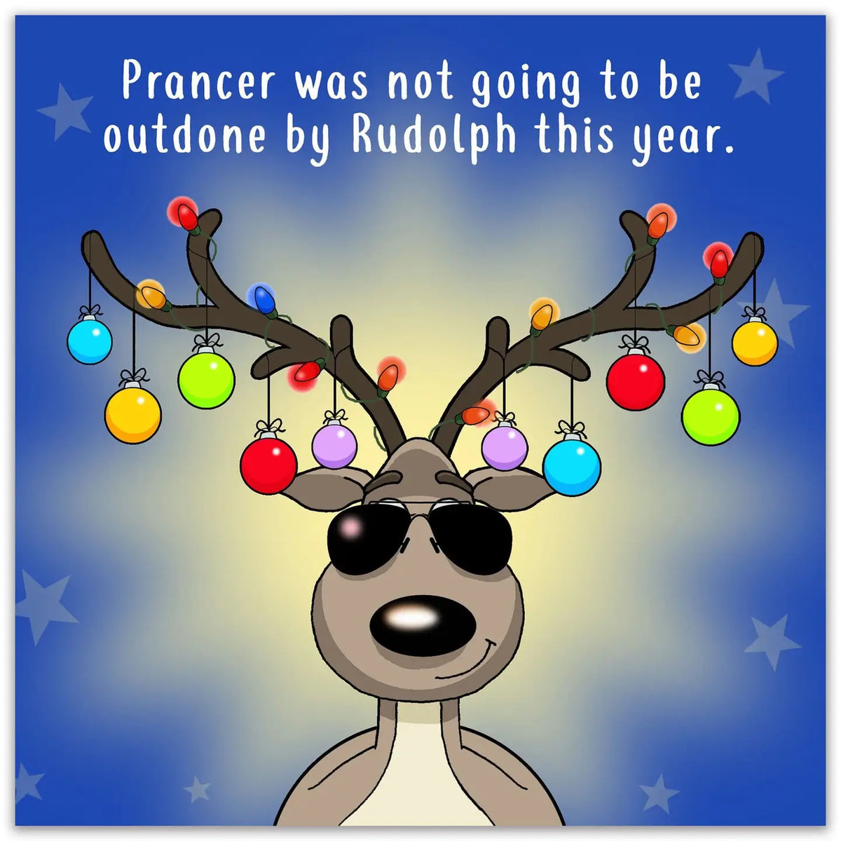 Prancer Won't Be Outdone - Funny Christmas Card